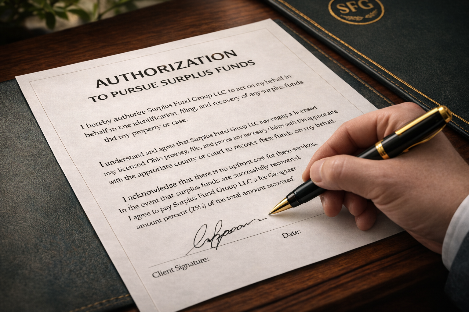 You sign the agreement